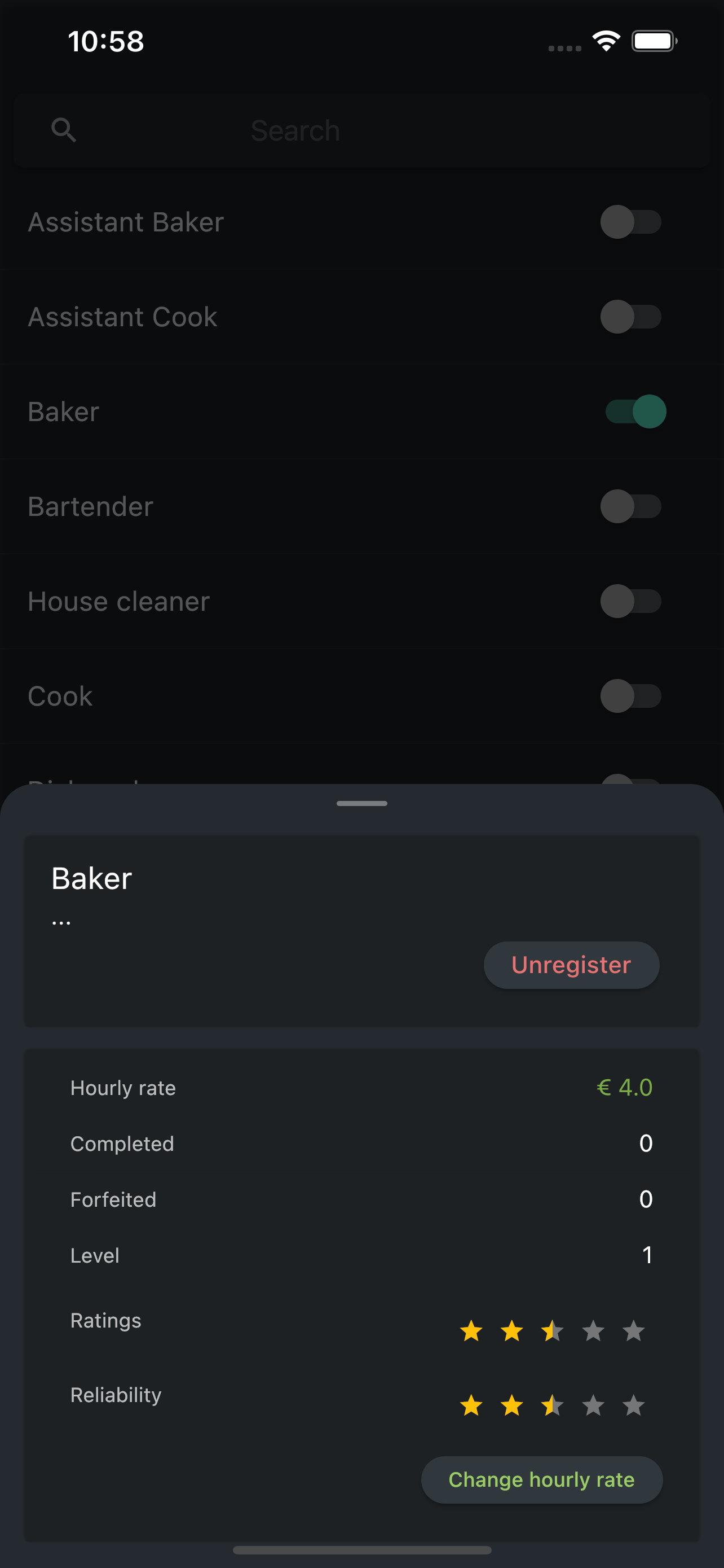 Provider service profile
